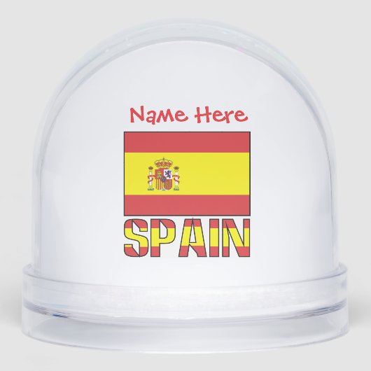 Spanien - Spanien - Rote Flagge Personalisiert Schneekugeln (Vorderseite)