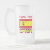 Spanien - Spanien - Rote Personalisierung der Flag Mattglas Bierglas (Links)