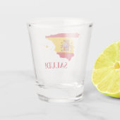 Spanien Spanien Spanien Flag Karte Salud Cheers Schnapsglas (Rückseite)