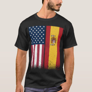 Spanien  Spanisch Amerikanische Flaggen Stolz USA  T-Shirt