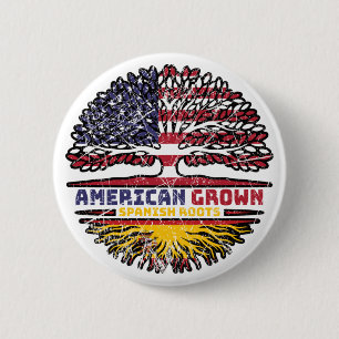 Spanien Spanisch USA USA Vereinigte Staaten Tree Button