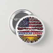 Spanien Spanisch USA USA Vereinigte Staaten Tree Button (Vorne & Hinten)