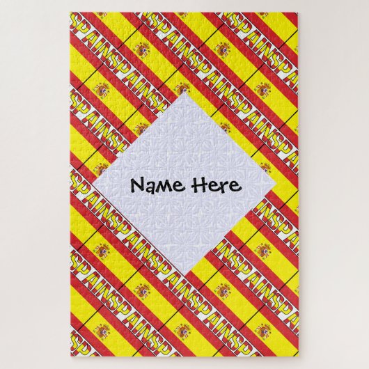 Spanien - Spanische Flagge als Personalisiertes Sc Puzzle (Vertikal)