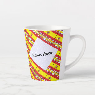 Spanien Spanische Flagge gekachelt Personalisiert  Milchtasse