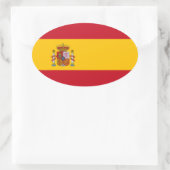 Spanien - Spanische Flagge Ovaler Aufkleber (Tasche)