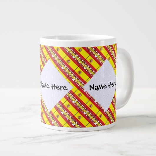 Spanien - Spanische Flagge Personalisiert Jumbo-Tasse (Vorderseite Rechts)