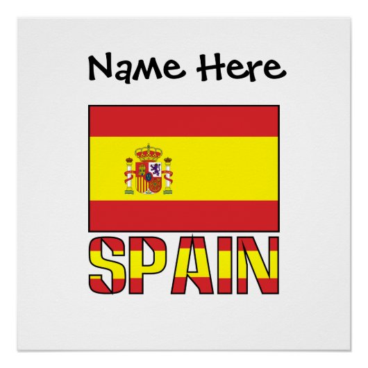 Spanien Spanische Flagge Schwarze Personalisierung Poster (Vorderseite)