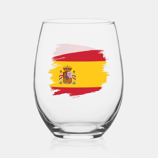 Spanien, spanische Flagge Weinglas Ohne Stiel (Vorderseite)