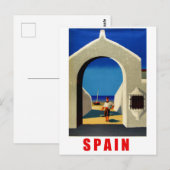 Spanien, spanische Küste, Fischer, die ins Dorf ko Postkarte (Vorne/Hinten)