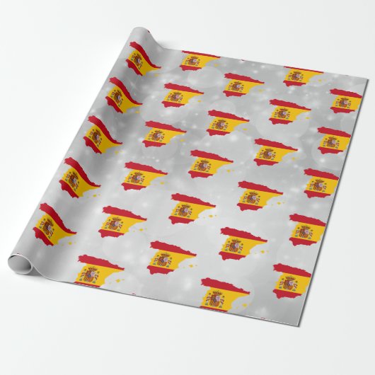 Spanien - Spanisches Flag-Karte Geschenkpapier (Ungerollt)