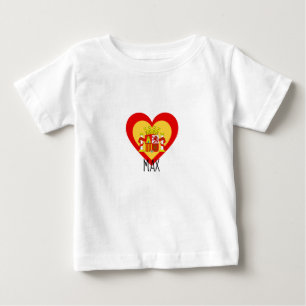Spanien/spanisches Flagge-inspiriertes Herz Baby T-shirt