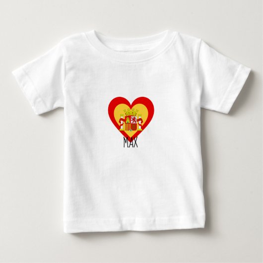 Spanien/spanisches Flagge-inspiriertes Herz Baby T-shirt