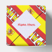 Spanien Spanisches Flaggengefiedertes Personalisie Geschenkschachtel (Oben)