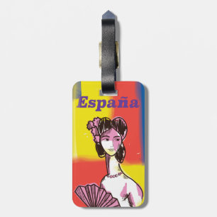 Spanien, spanisches Urlaubsposter. Gepäckanhänger