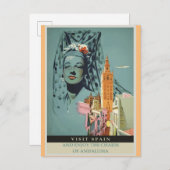 Spanien Spanisches Vintage Travel Poster Postkarte (Vorne/Hinten)