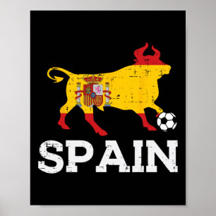 Spanien Stier Spanisch Fußball Trikot Männer Fraue Poster