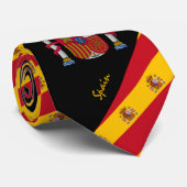 Spanien Stripes Krawatte, Business Spanish Flag Mo Krawatte (Gerollt)
