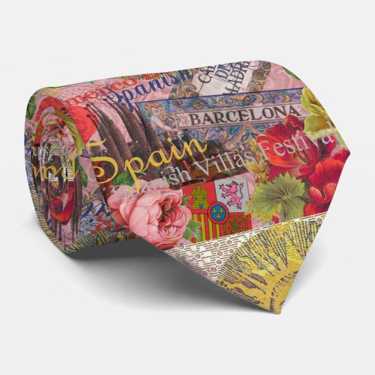 Spanien Sunshine Spanischer Urlaub Krawatte (Gerollt)