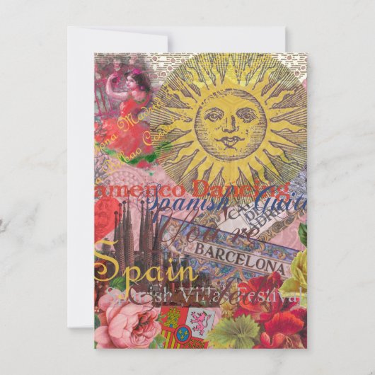 Spanien Sunshine Spanish Travel Art Einladung (Vorderseite)