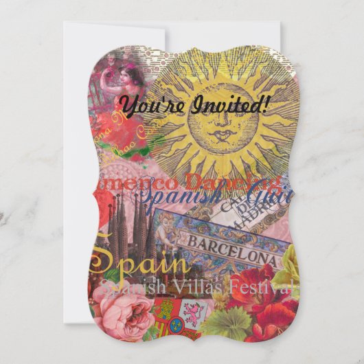 Spanien Sunshine Spanish Travel Art Einladung (Vorderseite)