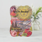 Spanien Sunshine Spanish Travel Art Einladung (Stehend Vorderseite)