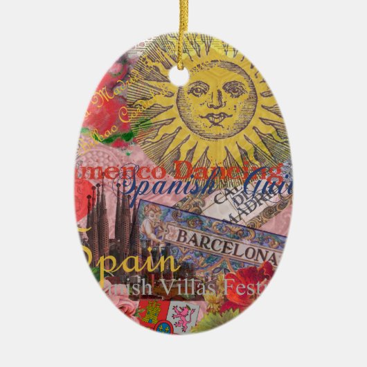 Spanien Sunshine Spanish Travel Art Keramikornament (Vorne)