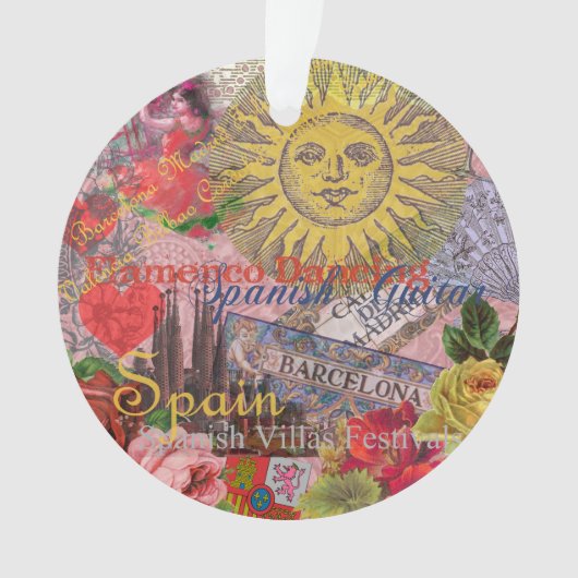 Spanien Sunshine Spanish Travel Art Ornament (Vorderseite)