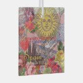 Spanien Sunshine Spanish Travel Art Ornament Aus Glas (Vorderseite Rechts)