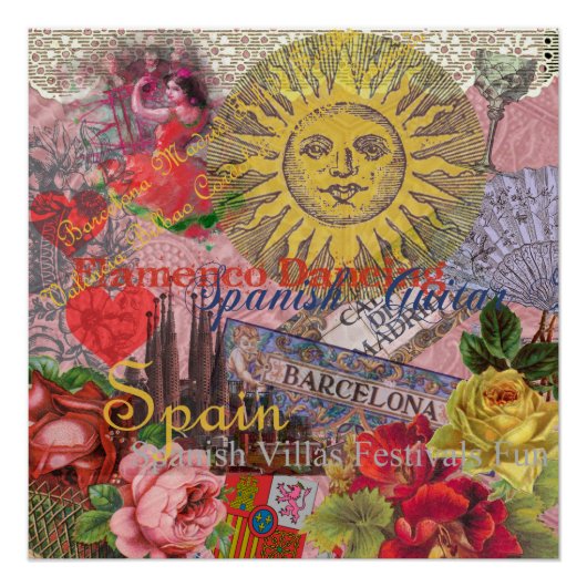 Spanien Sunshine Spanish Travel Art Poster (Vorderseite)