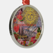 Spanien Sunshine Spanish Travel Art Silbernes Ornament (Rechts)