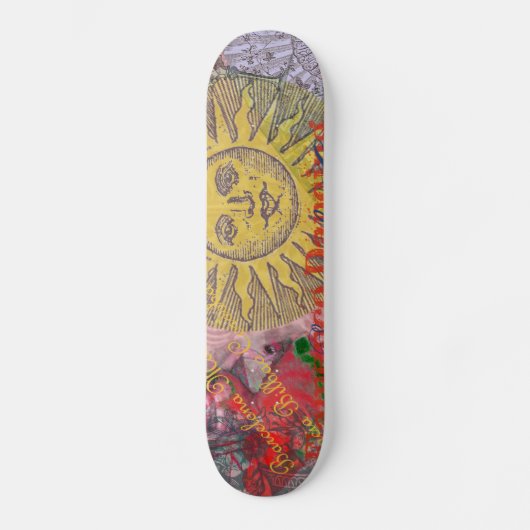 Spanien Sunshine Spanish Travel Art Skateboard (Vorderseite)