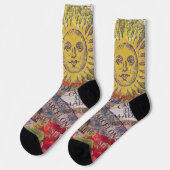 Spanien Sunshine Spanish Travel Art Socken (Linkes Detail)