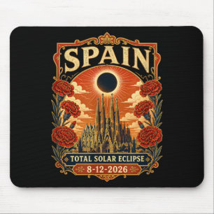 Spanien Totale Sonnenfinsternis 2026 Barcelona Sag Mousepad