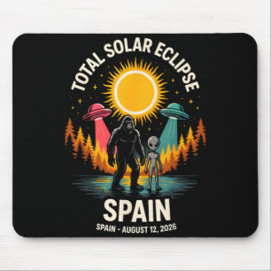 Spanien Totale Sonnenfinsternis 2026 Bigfoot Alien Mousepad