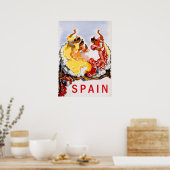 Spanien, traditioneller Tanz, Frau, Vintage Poster (Küche)