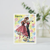Spanien, traditionelles Tanzpärchen, Vintage Postkarte (Stehend Vorderseite)