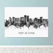 Spanien Trinidad und Tobago Skyline BW Leinwanddruck (Insitu (Holzboden))