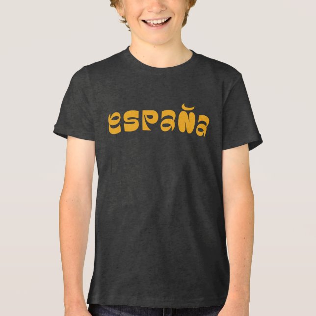 Spanien-Typografie-Logodesign-T-Shirt Tri-Blend Shirt (Vorderseite)