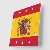 Spanien Uhr, patriotische Zuhause, spanische Flagg Quadratische Wanduhr (Winkel)