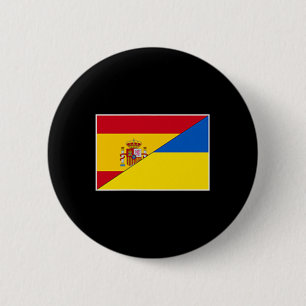 Spanien Ukraine Flagge Spanische Ukrainische Unter Button