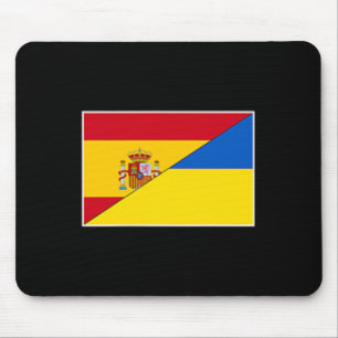 Spanien Ukraine Flagge Spanische Ukrainische Unter Mousepad