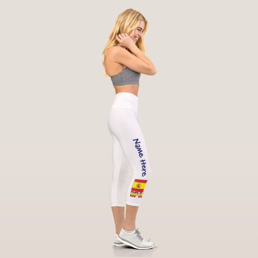 Spanien und die spanische Flagge Personalisiert Capri Leggings (Rechts)