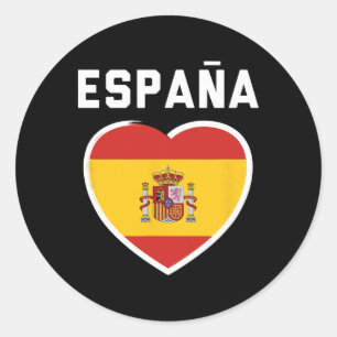 Spanien und Espana - Fußball-Flaggen-Trikot Runder Aufkleber