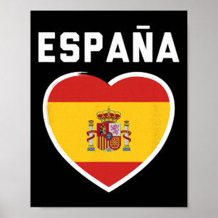Spanien und Espana - Fußball und Fußball-Flaggen-T Poster