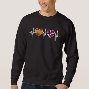 Spanien und Norwegen norwegische Flagge Flaggen Sweatshirt