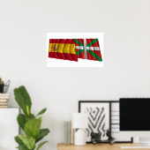 Spanien und País Vasco (Euskadi-Baskisch) schwinge Poster (Heimbüro)