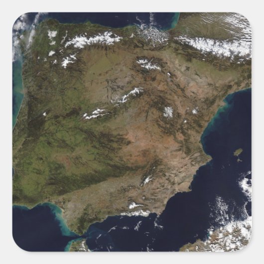 Spanien und Portugal 2 Quadratischer Aufkleber (Vorderseite)