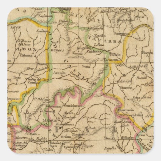 Spanien und Portugal 4 Quadratischer Aufkleber (Vorderseite)