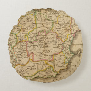 Spanien und Portugal 4 Rundes Kissen