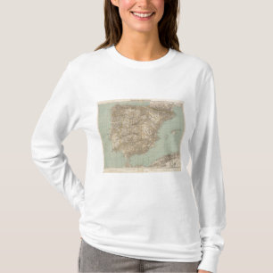 Spanien- und Portugal-Atlas-Karte T-Shirt
